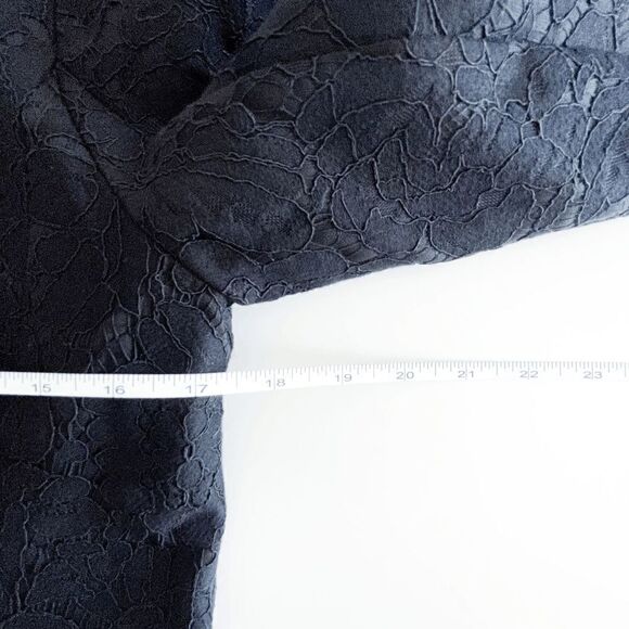 Solitaire Womens Blazer Jacket Embellished Lace Overlay Floral Black Small - Picture 7 of 9